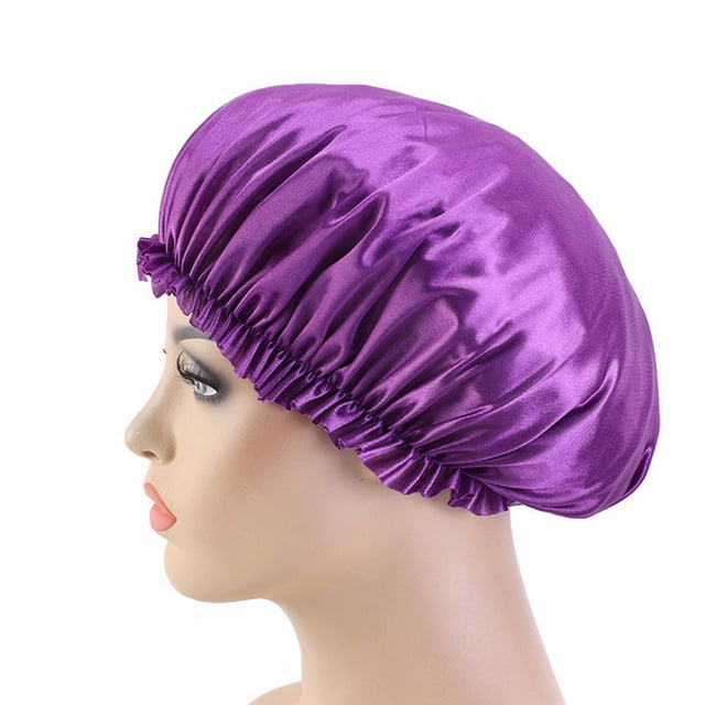 Bonnet Rond en Dentelle Imitation Soie pour Soins Cap de Sommeil Bonnet de Chimiothérapie Bonnet de Beauté et de Coiffure Très Grand Réversible Ajustable Bonnet en Satin Sommeil Cheveux Bouclés Naturels