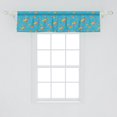 thumbnail image 2 of Ambesonne Hermit Crab Valance Pack of 2, Sea Animals Seashells, 54"X12", Deep Sky Blue Amber, 2 of 3