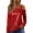 Red, variant on Sexy Night Out Sparkly One Shoulder Top, Women's Sequin Long Sleeve Glitter Blouse, Elegant Evening Party Outfit