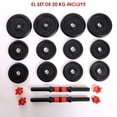 thumbnail image 3 of Set de 2 mancuernas ajustables con Discos de metal 20 Kg negro Fuxion Sports FS-SDM20K-01, 3 of 7