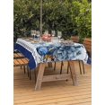 thumbnail image 2 of Outdoor Tablecloth with Umbrella Hole and Zipper, Navy Blue Christmas Rectangle Table Cloth 60x84 Inch Waterproof Tablecloth, Poinsettia Xmas Ball Berry Winter Picnic Table Cover for Patio Camping, 2 of 7