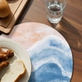 thumbnail image 3 of Blue Coastal Beach Round 13 Inch Placemats Set of 6, Modern Oil Painting Nautical HeatResistant Non Slip Place Mats for Dining Table, Wipeable Braided Kitchen Table Mats for Housewarming, 3 of 9