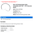 thumbnail image 2 of Rear Left Parking Brake Cable - Compatible with 1987 - 1991 Chevrolet Blazer - Raybestos, 2 of 2