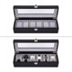 thumbnail image 5 of Caja para 6 relojes con ventana de cristal 34,5 x 11 x 8,5 cm fabricada en polipiel y horquilla terciopelo con acero chapado en metal negro, 5 of 5