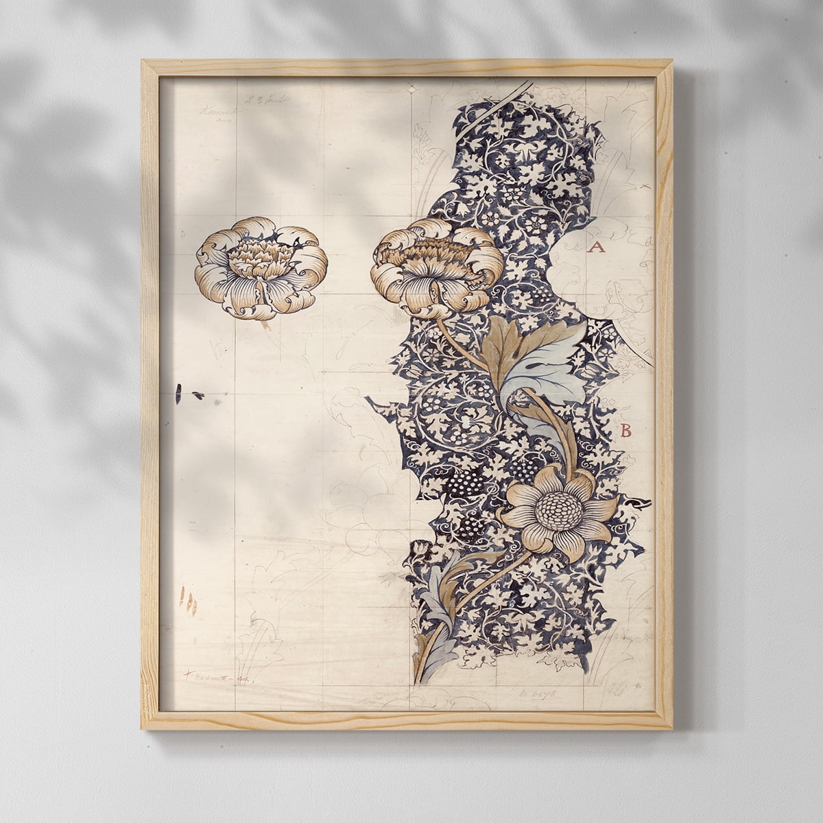 Vintage Abstract Print CXXVIII - 10in. x 8in. Vintage Framed Print in Natural Wood Frame