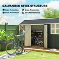 thumbnail image 4 of Outsunny 12' x 5.5' Metal Garden Storage Shed with Lockable Door Dark Grey, 4 of 10