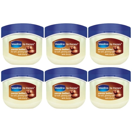 Pack of (6) Vaseline Lip Therapy Lip Balm Mini, Cocoa, 0.25 oz