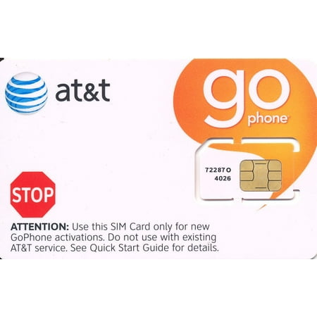 AT&T Wireless GOPhone SIM Card 3G, 2G / Edge (Best 3g Sim Only Deals)