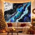 thumbnail image 3 of Luminous Fluid Swirls with Gold Veins Against Dark Navy, Mystical Abstract for Art Collectors, Modern Organic Metallic Decor, Housewarming Gift Tapestry Wall Hanging for Living Room and Bedroom, 3 of 7