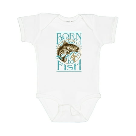 

Inktastic Born to Fish Gift Baby Boy or Baby Girl Bodysuit