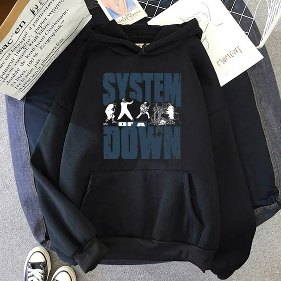 MVPCLO 90s Vintage Rock Band System of A Down Print Hoodie Unisex Casual Sweatshirt Men Women Aesthetic Metal Music Pullover Hoodies