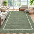thumbnail image 3 of Scalloped Washable Rug 6x9 Rugs for Living Room Modern Brown Nursery Rug Large Area Rug for Bedroom Non Slip Throw Rugs Soft Low Pile Stain Resistant Carpet for Classroom 6'x9' Green, 3 of 9