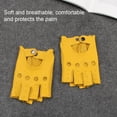 thumbnail image 3 of Dalazy Leather Motorcycle Gloves – And Protection For All Seasons Easy To Fingerless Driving Gloves yellow XXL 1Set, 3 of 6