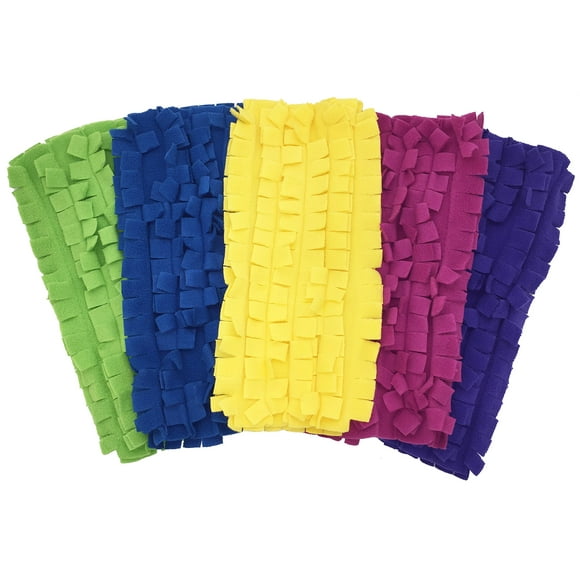 Xanitize Fleece Sweeper Mop Refills for Swiffer - Reusable, Dry Duster, for Hardwoods, Laminates - 5-Pack Rainbow II