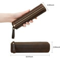 thumbnail image 3 of ABPETE Small Pencil Pouch-Genuine Full-Grain Leather Pencil Case for Men- Vintage Leather Pouch for Adults-Stationery Organizer Bag for Work & Travel-Cylinder-Coffee, 3 of 15