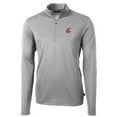 thumbnail image 2 of Men's Cutter & Buck Gray Washington State Cougars Big & Tall Virtue Eco Pique Recycled Quarter-Zip Pullover Top, 2 of 3
