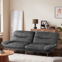 Homall Futon Sofa Bed with Adjustable Backrest & Five Angles Adjustable Armrests Sofa Couch for Small Spaces Living Room Office,PU Black