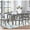Gray, variant on DRNANLIT 7-Piece Solid Wood Dining Table and Chairs Set, Grey – Modern 58.5 Inch Table with 6 Padded X-Back Chairs