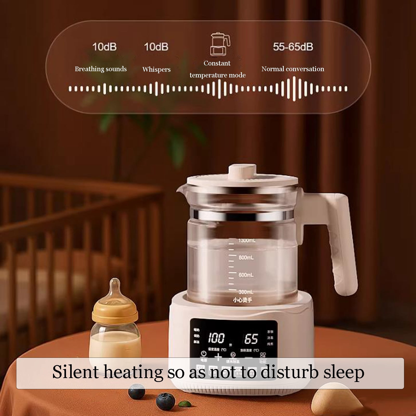 Glass Electric Kettle,1.3 Large Capacity,Multifunctional Kettle and Stew Pot,Fast Heating for making tea, boiling water, cooking porridge
