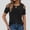 Black women cold shoulder tops a1, variant on MORESEC Women Round Neck Short Sleeve Cold Shoulder Pleated Tshirts Casual Blouses Solid Basic Vacation Tops Summer Fashion Clothes, White M
