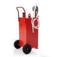 30 Gallon Gas Caddy, Gas Storage Tank, Fuel Transfer Storage Tank with 4 Wheels and Reversible