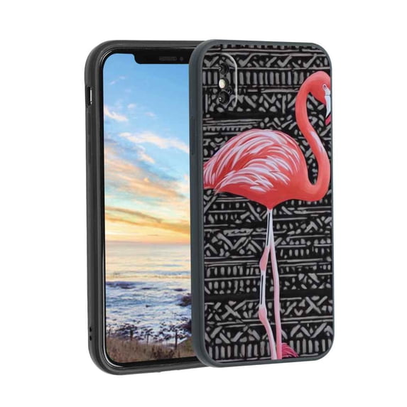 Compatible with iPhone XS Phone Case, Flamingo-3 Case Men Women, Flexible Silicone Shockproof Case for iPhone XS