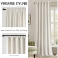 thumbnail image 2 of Velvet Curtains 96 inches - Luxury Curtains for Bedroom Living Room Thermal Insulated Super Soft Room Darkening Window Drapes Rod Pocket & Back Tab, Ivory, W52 x L96 inches, 2 Panels, 2 of 7
