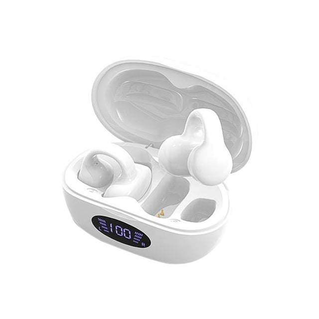 Tipo de Clip de Oído Inalámbrico de Auriculares Bluetooth con Pantalla Digital Led, Diseño No en el Oído para Deportes Y Carrera, Larga Vida Útil de la Batería Y Función de Emparejamiento Automático P