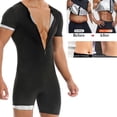 thumbnail image 6 of WMTBSRSW Short Sleeve Sauna Suits for Men Sauna Front Zipper One Piece Full Body Shaper for Yoga Workout Exercise Fitness Silver Small, 6 of 8
