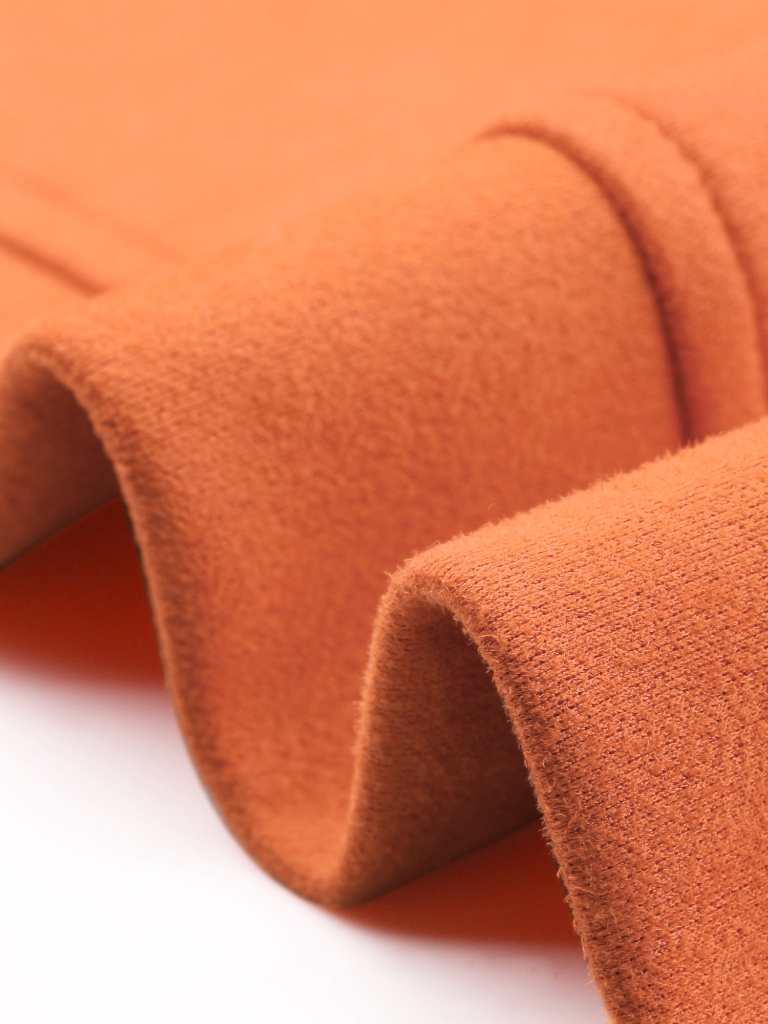 DARING DIVA Short Zip Up Convertible Collar Faux Suede Jacket XS Orange