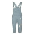 thumbnail image 5 of YYDGH Bib Overalls Men Denim Shorts Pants Boyfriend Stretchy Jumpsuits Jeans Classic Jean Bib Overalls Men Big and Tall(Light blue,XL), 5 of 9