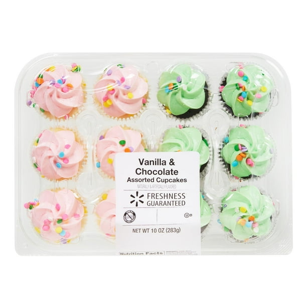 Freshness Guaranteed Vanilla Chocolate Mini Cupcakes 10 Oz 12 Count