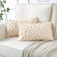thumbnail image 2 of lote De 2 Doux Peluche Laine Courte Velours Dcoratif Housses De Coussin Luxe Style Pour Canap Chambre - Modernes Forme De Diamant Beige, 30 X 50 Cm, 2 of 5