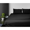 thumbnail image 4 of Cloud Fino 100% Cotton Sheet Set- 4 Piece Sheet Set- 600 Thread count- Flat Sheet, Fitted Sheet ups to 15" Deep pocket and 2 pillowcases- Super Soft Hotel Luxury Sheets Set(Black,Full XL), 4 of 6