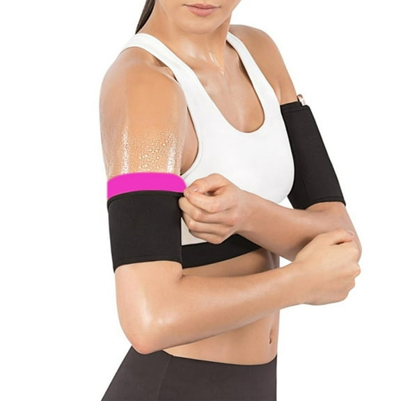 Sweatbands for Women, Arm Trimmers Bands for Women, Arm Slimmer Sweat Bands, Neoprene Compression Arm Toner Sleeves for Sports Workout, Black(L)
