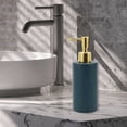 thumbnail image 6 of Unique Bargains 1 Pc Classic Cylindrical Soap Pump Dispenser for Hotels 350ml Gold Tone Blue, 6 of 6