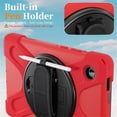thumbnail image 2 of Funda para Samsung Galaxy Tab A9, Funda Protectora de Silicona Anti-caída + Capa de PC con Asa, Soporte, Correa para el Hombro, Resistente a Golpes, Tres Pruebas, Funda Protectora para Tablet, Rojo,, 2 of 10