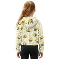 thumbnail image 2 of Xixirimido Bee Daisy Honeycomb Printed Girls Half Zip Sweatshirt Long Sleeve Pullover Crop Tops Kids Lightweight Hoodie Fashion Winter Clothes Size 7-8, 2 of 7