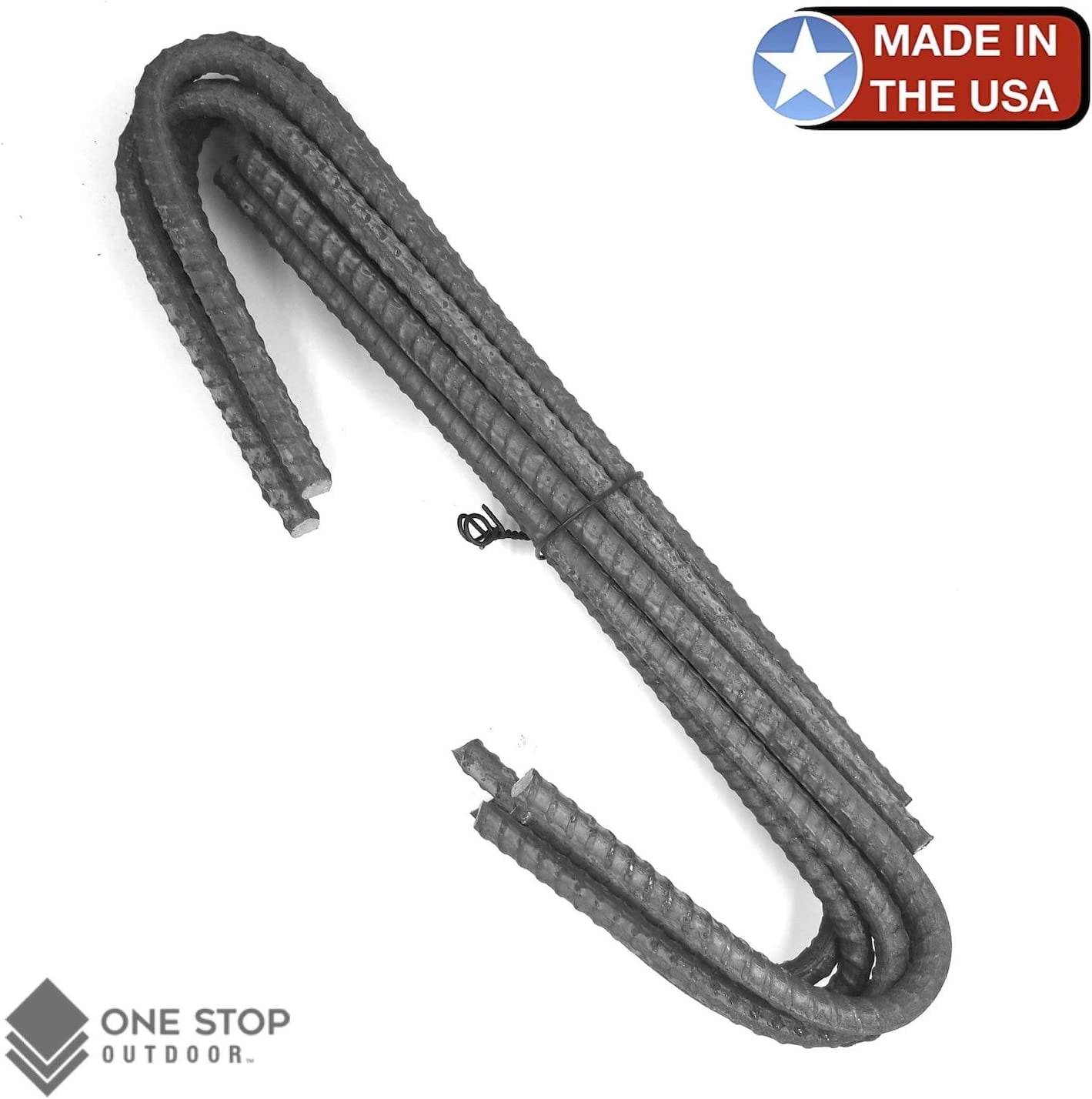 USA MADE - (16-Pack) Rebar Stakes J Hook Heavy Duty Stabilizing Steel Ground Anchors / Fence Stakes - 12 inch #3 (16)