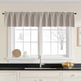 thumbnail image 2 of Patin Stone Kitchen Curtains 18 Inch Length 2 Pcs, Rod Pockets Room Darkening Solid Thermal Curtains, Farmhouse Short Valances for Windows Drapes for Bathroom Cafe, Each Panel 60" W x 18" L, 2 of 10