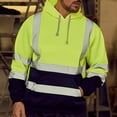 thumbnail image 5 of Men Reflective Sweatshirt High Visibility Pullover Top Long Sleeve Hoodie Coat, 5 of 7
