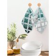 thumbnail image 2 of Turquoise Morocco Kitchen Dish Towels for Drying Dishes Set of 2, Grey Ombre Retro Mottled Painting Art Waffle Weave Microfiber Hand Tea Bathroom Towels Quick Dry & Absorbent Towel 12x12, 2 of 7