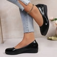 thumbnail image 4 of Miluxas Women's Wedges Heels for Women Round Toe Solid Color Comfortable Closed Toe Dressy Shoes Wome Wedge Shoes for Wedding Work office Black 8.5(41), 4 of 9