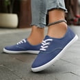 thumbnail image 6 of TIREOW Womens Canvas Low Top Sneakers Lace-up Comfort Knit Slip On Shoes Lightweight Fashion Gym Sole Tennis Shoes Comfortable Breathable Non Slip Walking Flats Sneakers, 6 of 6