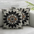 thumbnail image 3 of PHYHOO Short Plush Pillow Covers Black Orange Flower Square Pillow Case for Bedroom, Sofa, Car Decoration Both Sides, 3 of 5