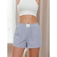 thumbnail image 4 of Elippeo Women Striped Shorts  Elastic Waist Summer Casual Shorts Streetwear for Daily Date, 4 of 8