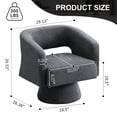 thumbnail image 3 of CRERIYO 360° Swivel Barrel Accent Chair Set of 1, Oversized Soft Teddy Velvet Armchair for Living Room and Bedroom, Gray, 3 of 13