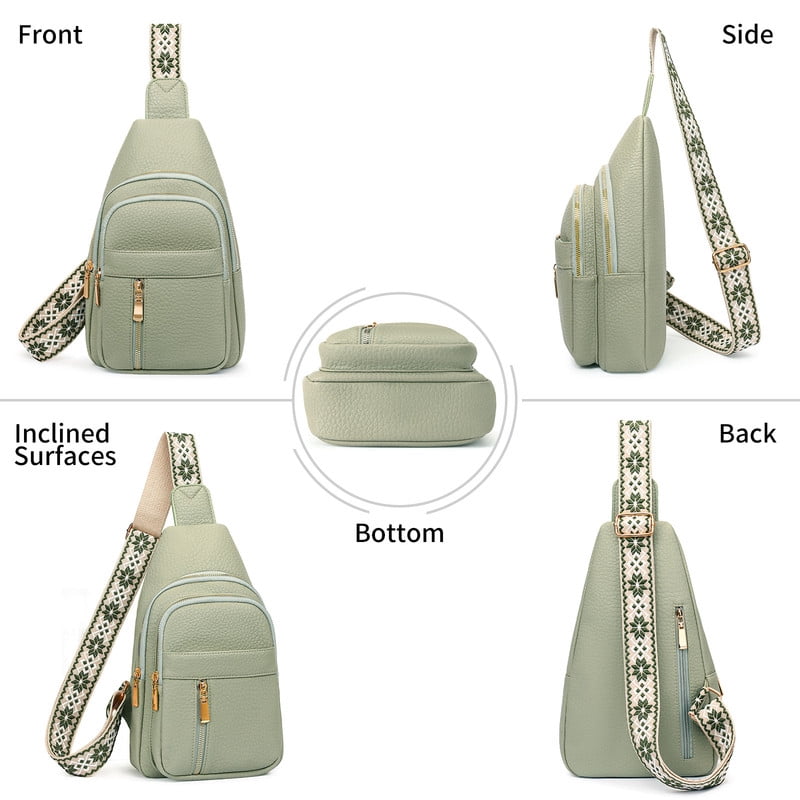 FALAN MULE Crossbody Bags for Women Trendy Leather Sling Chest Bag Fanny Packs for Women