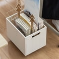 thumbnail image 2 of Book Storage Box,Plastic Dual Side Handles Stackable 50kg Load Bearing Large Capacity Storage Box For Students and Office Environment (Sin rueda), 2 of 5