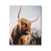 Cattle Gazing Rural Landscape Animals & Insects Photograph Gallery Wrapped Canvas Print Wall Art